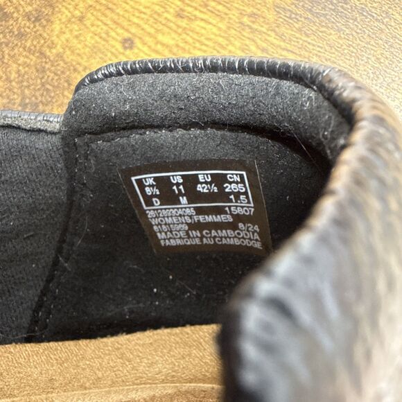 Clarks Women's Cheyn Madi Slip-On Black Leather Loafers Shoes Size 11 - Picture 8 of 15